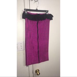 Pink Ruffle mesh/bodycon tube top dress